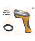 Laser Barcode scanner, geel / grijs, 60 cm. USB