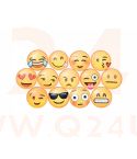 Koelkastmagneten smileys set, 13 stuks. 3 cm doorsnee.